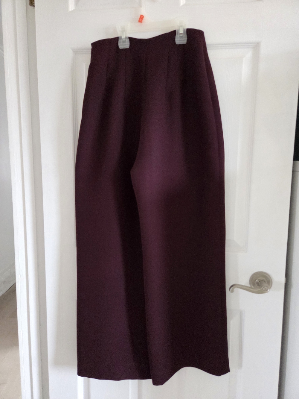 High-Waist Wide-Leg Pants in Deep Plum - Picture 2 of 8
